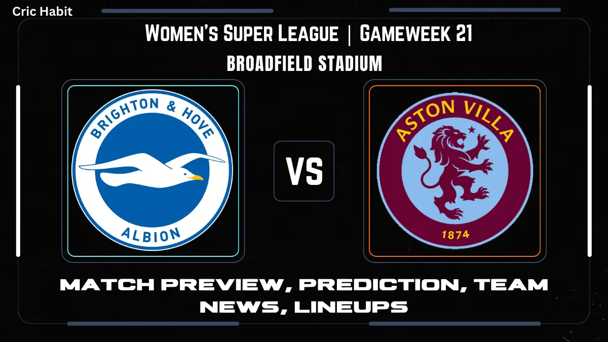 Women's Super League: Brighton & Hove Albion Women vs. Aston Villa Women match Prediction, Latest Team News, Predicted Lineups!