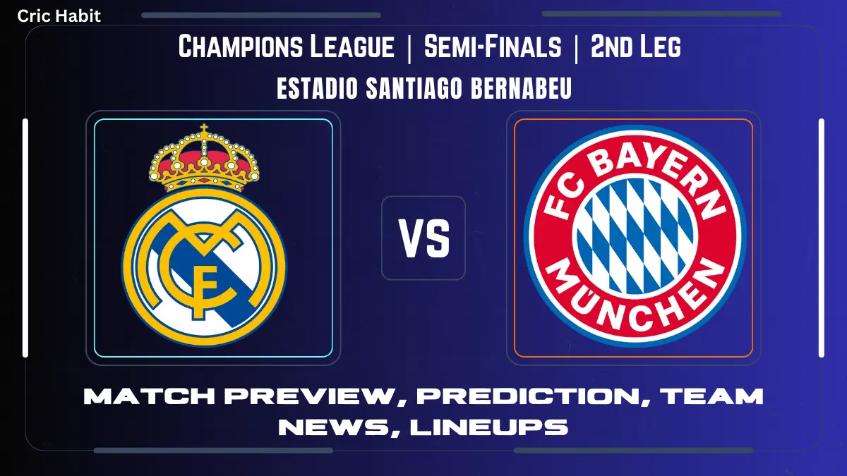 Champions League: Real Madrid vs. Bayern Munich match Prediction, Team News and Lineups